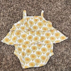 Yellow Floral Baby Romper
